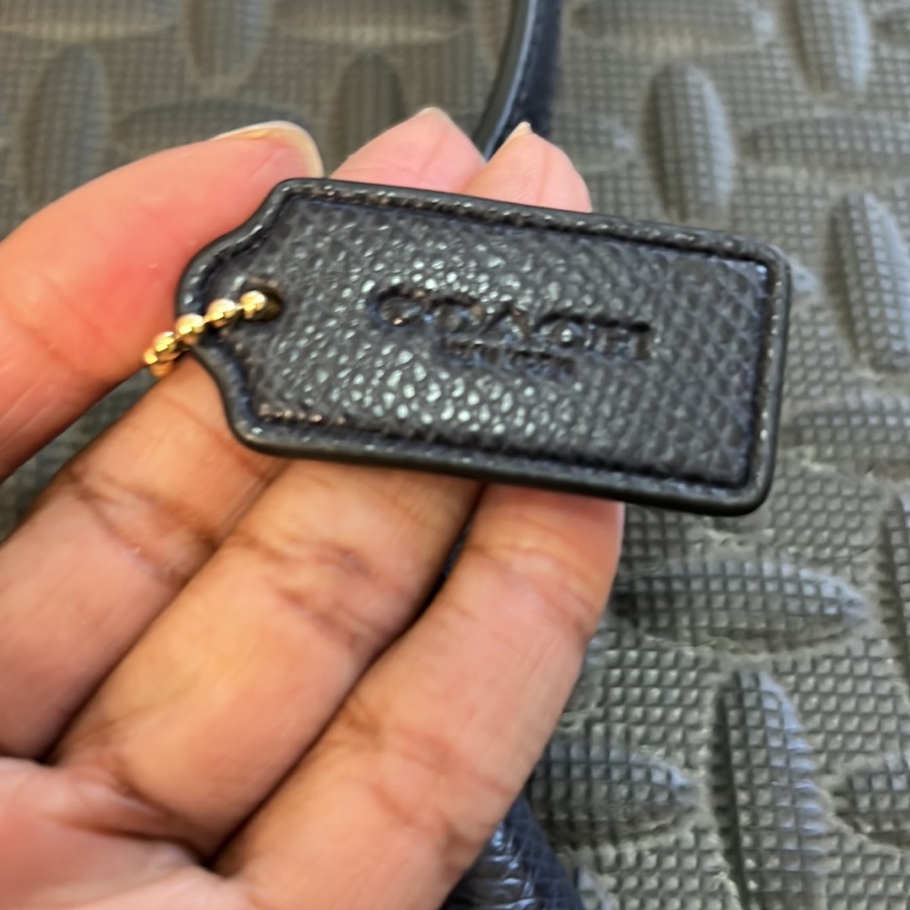 Coach Dark Navy Leather Crossbody Bag with Bow Accent - Picture 3 of 6